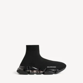 Herren-Sneaker «Speed 2.0» mit vollständig transparenter Sohle aus recyceltem Strick in Schwarz