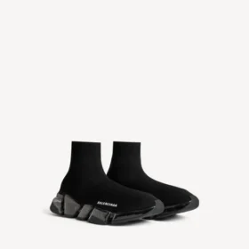 Herren-Sneaker «Speed 2.0» mit vollständig transparenter Sohle aus recyceltem Strick in Schwarz