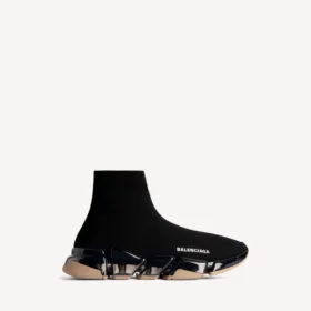 Damen-Sneaker «Speed 2.0» mit vollständig transparenter Sohle aus recyceltem Strick in Schwarz/Beige