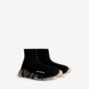 Damen-Sneaker «Speed 2.0» mit vollständig transparenter Sohle aus recyceltem Strick in Schwarz/Beige