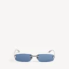 Damen-Sonnenbrille «Gossip Rectangle M» in Dark Ruthenium/Blau Damen-Sonnenbrille «Gossip Rectangle M» in Dark Ruthenium/Blau