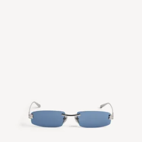 Damen-Sonnenbrille «Gossip Rectangle M» in Dark Ruthenium/Blau