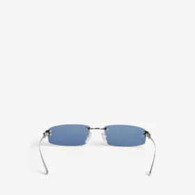 Damen-Sonnenbrille «Gossip Rectangle M» in Dark Ruthenium/Blau