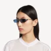 Damen-Sonnenbrille «Gossip Rectangle M» in Dark Ruthenium/Blau Damen-Sonnenbrille «Gossip Rectangle M» in Dark Ruthenium/Blau