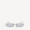 Damen-Sonnenbrille «Gossip Rectangle M» in Silber