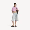 Damen-T-Shirt «520 Stickers» im Cropped-Schnitt in Altrosa/Weiss