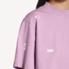 Damen-T-Shirt «520 Stickers» im Cropped-Schnitt in Altrosa/Weiss