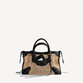 Damen-Tasche «Le City», klein, in Natur/Schwarz