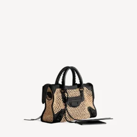 Damen-Tasche «Le City», klein, in Natur/Schwarz