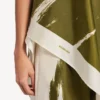 Damen-Top im Schals-Stil mit Brush-Scratch-Optik in Khaki