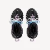 Damen-Track-Sneaker mit Schnürung in Schwarz/Rosa/Blau/Beige