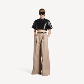 Damenhose mit hoher Taille in der Farbe «Dune»