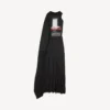 Damenkleid «The Door» – lang, drapiert, in Schwarz