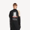 Damenkleid «The Door» – lang, drapiert, in Schwarz