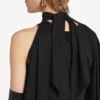 Damenkleid «The Door» – lang, drapiert, in Schwarz