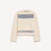 Damenpullover mit U-Boot-Ausschnitt in Marineblau/Weiss Damenpullover mit U-Boot-Ausschnitt in Marineblau/Weiss