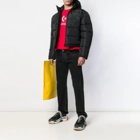 Daunenjacke mit kleinem Logo-Print «Schwarz» 556231TYD331000