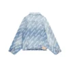 Denim-Jacke mit durchgehendem Schriftzug-Logo «Hellblau-Weiss» 681690TJW904200