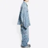 Denim-Jacke mit durchgehendem Schriftzug-Logo «Hellblau-Weiss» 681690TJW904200