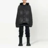 Denim-Jacke mit Kapuze und Knopfleiste im Bleached-Look «Black» 724653TNW541129