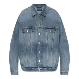Denim-Jacke mit Knopfleiste und Bleach-Effekt «Blue» 724651THW254245