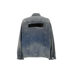 Denim-Jacke mit Knopfleiste und Bleach-Effekt «Blue» 724651THW254245
