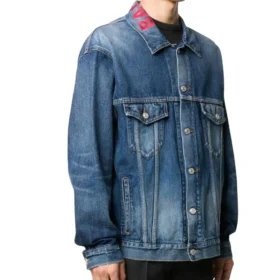 Denim-Jacke mit Logo am Kragen «Blau» 571324TCW032340