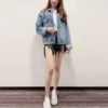 Denim-Jacke mit Logo auf dem Rücken «Blue Green» 606170TDW144065