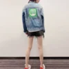 Denim-Jacke mit Logo auf dem Rücken «Blue Green» 606170TDW144065