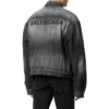 Denim-Jacke mit Logo auf dem Rücken, weite Passform, «Fake Wash Black» 620728TIW435720