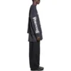 Diy Metal Langarm-T-Shirt in mittlerer Passform «Black White» 699191TPVO31569