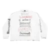 DIY-Metall-Langarm-T-Shirt, mittlere Passform «Weiss Schwarz Rot» 699191TPVO29065