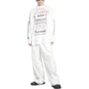 DIY-Metall-Langarm-T-Shirt, mittlere Passform «Weiss Schwarz Rot» 699191TPVO29065