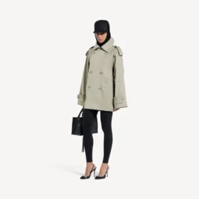 Doppelreihiger Trenchcoat für Damen in Hellbeige