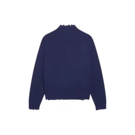 Double B Highneck-Pullover aus Wollstrick «Blue» 682010T16274011