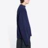 Double B Highneck-Pullover aus Wollstrick «Blue» 682010T16274011