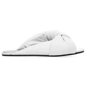 Drapierte flache Sandalen «Weiss» 636576WA2M09002