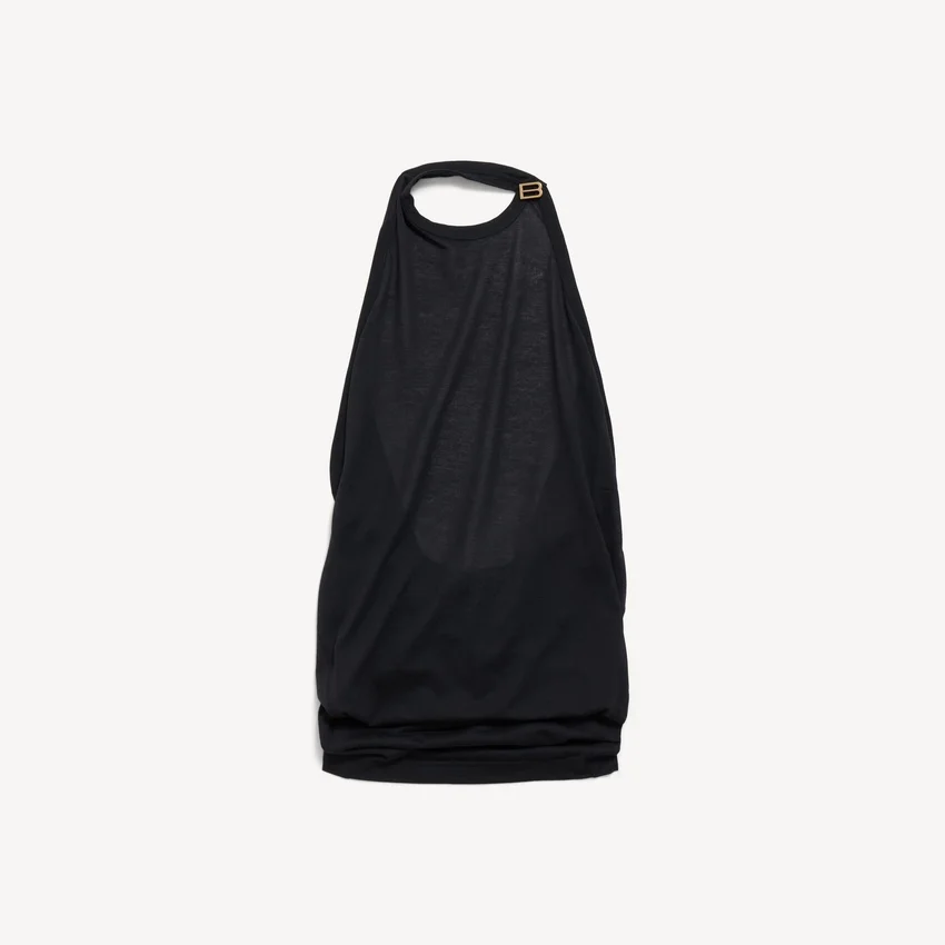 Drapiertes Damen-Top in Schwarz Drapiertes Damen-Top in Schwarz