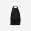 Drapiertes Damen-Top in Schwarz Drapiertes Damen-Top in Schwarz