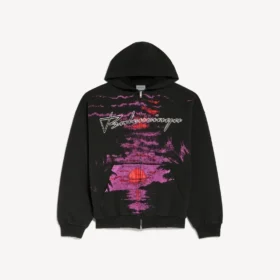 Dream-Hoodie mit Reissverschluss für Damen in Schwarz