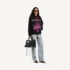 Dream-Hoodie mit Reissverschluss für Damen in Schwarz