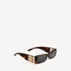 Dynasty-Sonnenbrille für Damen, rechteckig, in Mid Havana