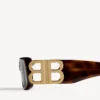 Dynasty-Sonnenbrille für Damen, rechteckig, in Mid Havana