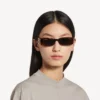 Dynasty-Sonnenbrille für Damen, rechteckig, in Mid Havana