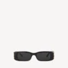 Dynasty Sonnenbrille in rechteckiger Form, schwarz