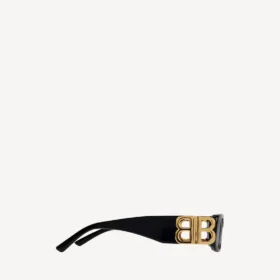 Dynasty Sonnenbrille in rechteckiger Form, schwarz
