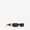 Dynasty Sonnenbrille in rechteckiger Form, schwarz