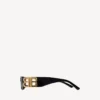 Dynasty Sonnenbrille in rechteckiger Form, schwarz