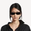 Dynasty Sonnenbrille in rechteckiger Form, schwarz