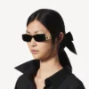 Dynasty Sonnenbrille in rechteckiger Form, schwarz